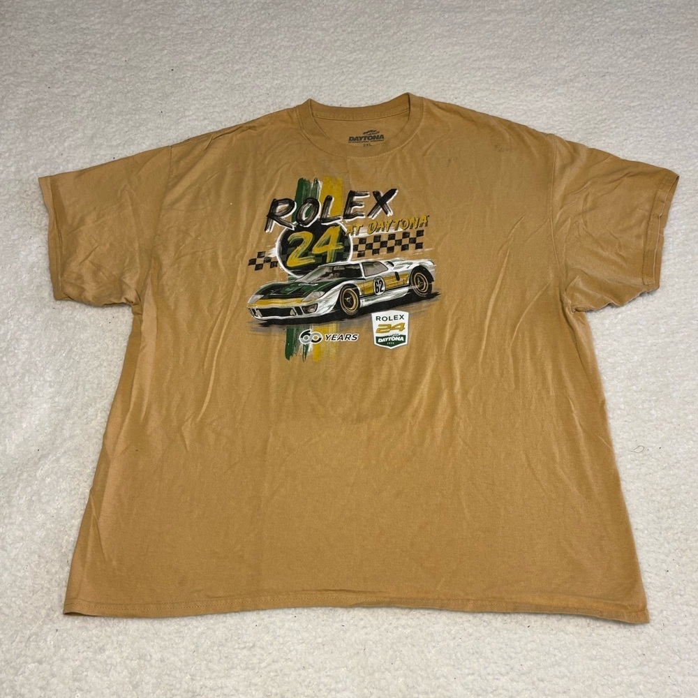 Daytona Race 2006 Men Gold Graphic Print Rolex 24 Short Sleeve T-shirt